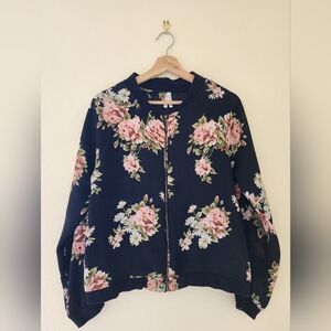 Live 4 Truth Black Bomber Jacket with Floral Design